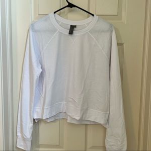Sweaty Betty crewneck cropped sweatshirt white size large